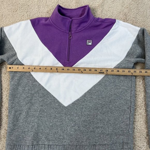 Fila Womens XL Purple White Grey Quarter Zip Pullover Sweatshirt Top NWOT - Picture 8 of 13